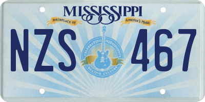 MS license plate NZS467