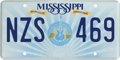 MS license plate NZS469