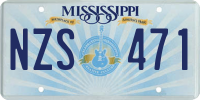 MS license plate NZS471