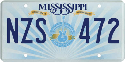 MS license plate NZS472