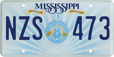 MS license plate NZS473