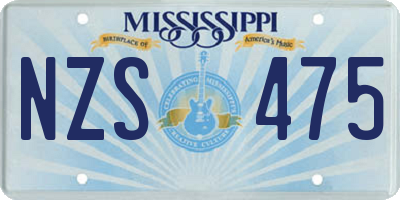 MS license plate NZS475