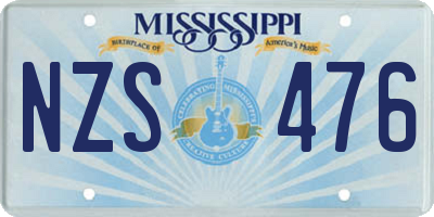 MS license plate NZS476