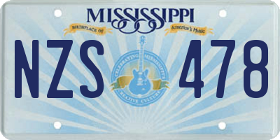 MS license plate NZS478