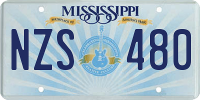 MS license plate NZS480