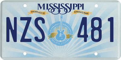 MS license plate NZS481