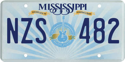 MS license plate NZS482