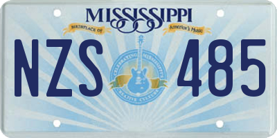 MS license plate NZS485