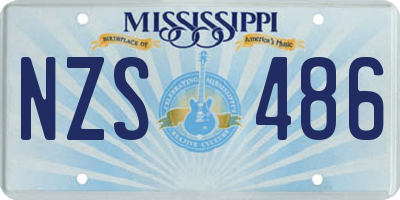 MS license plate NZS486