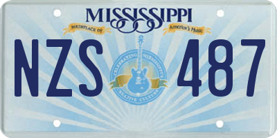 MS license plate NZS487