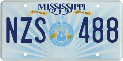 MS license plate NZS488