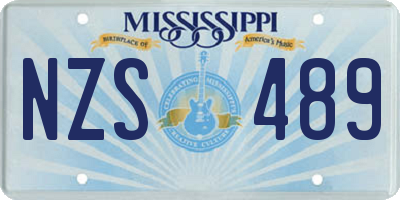 MS license plate NZS489