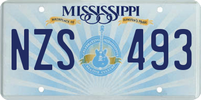 MS license plate NZS493