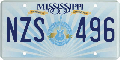 MS license plate NZS496