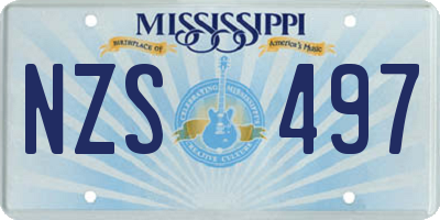 MS license plate NZS497