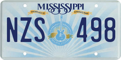 MS license plate NZS498