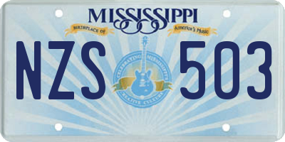 MS license plate NZS503