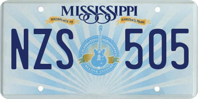 MS license plate NZS505