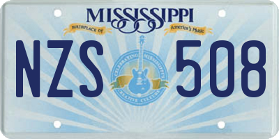 MS license plate NZS508