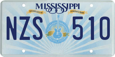 MS license plate NZS510