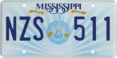 MS license plate NZS511