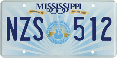 MS license plate NZS512