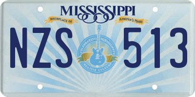 MS license plate NZS513