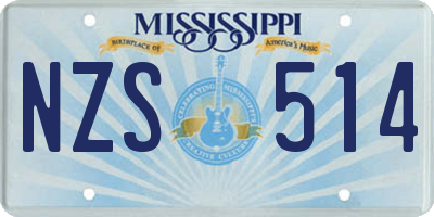MS license plate NZS514