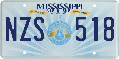 MS license plate NZS518