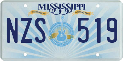 MS license plate NZS519