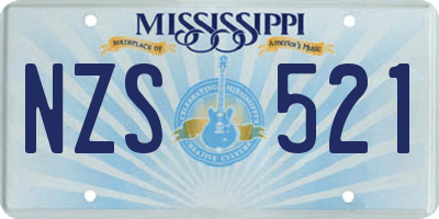 MS license plate NZS521