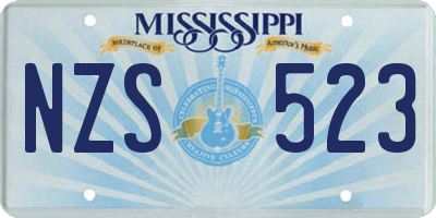 MS license plate NZS523