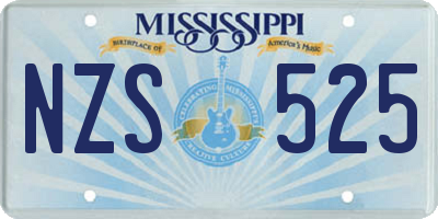 MS license plate NZS525