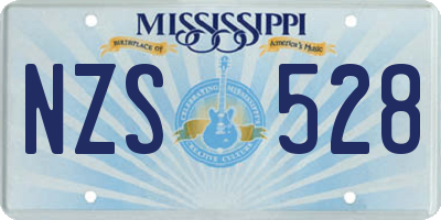 MS license plate NZS528