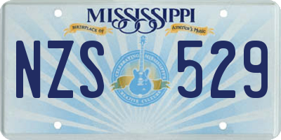 MS license plate NZS529