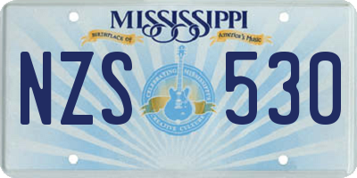 MS license plate NZS530