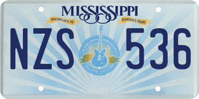 MS license plate NZS536
