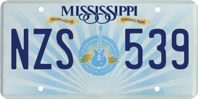 MS license plate NZS539