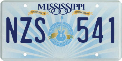 MS license plate NZS541