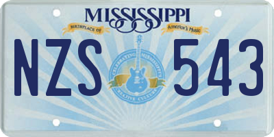 MS license plate NZS543