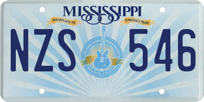 MS license plate NZS546