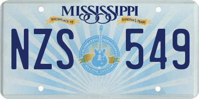 MS license plate NZS549