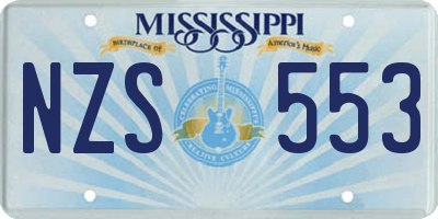 MS license plate NZS553