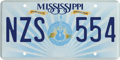 MS license plate NZS554