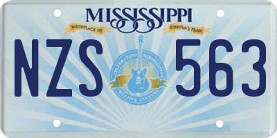 MS license plate NZS563