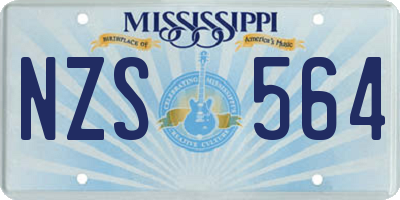 MS license plate NZS564