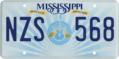 MS license plate NZS568