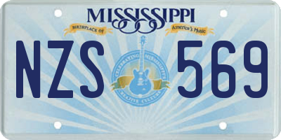 MS license plate NZS569