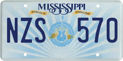 MS license plate NZS570