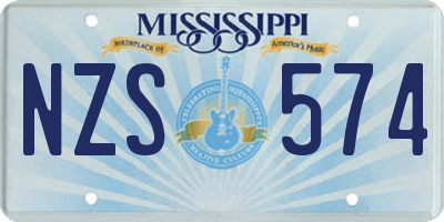 MS license plate NZS574